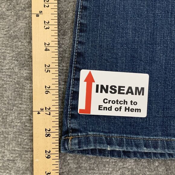 Calvin Klein Flared Jeans Women 14 Blue 5-Pocket Design‎ Stretch Belt Loops E50 - Picture 12 of 16